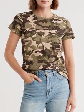 ATM Anthony Thomas Melillo Olive and Tan Camo Short Sleeve Tee